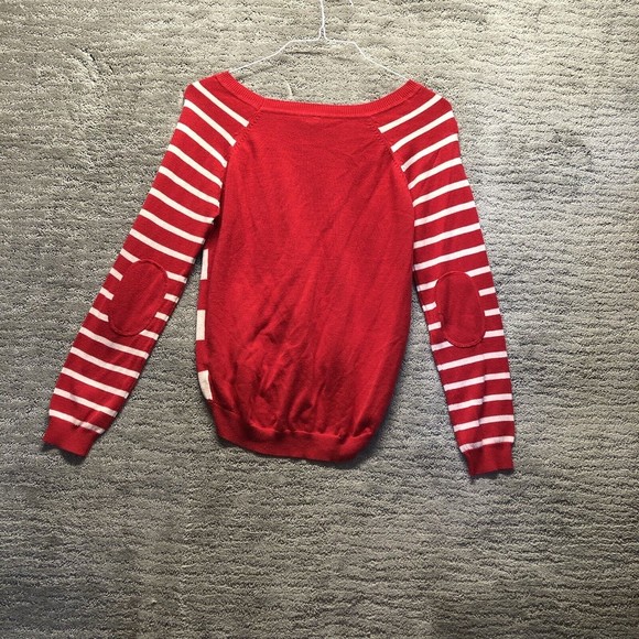 Red camel striped crewneck pullover sweater Red Tan Size Large - Picture 5 of 7